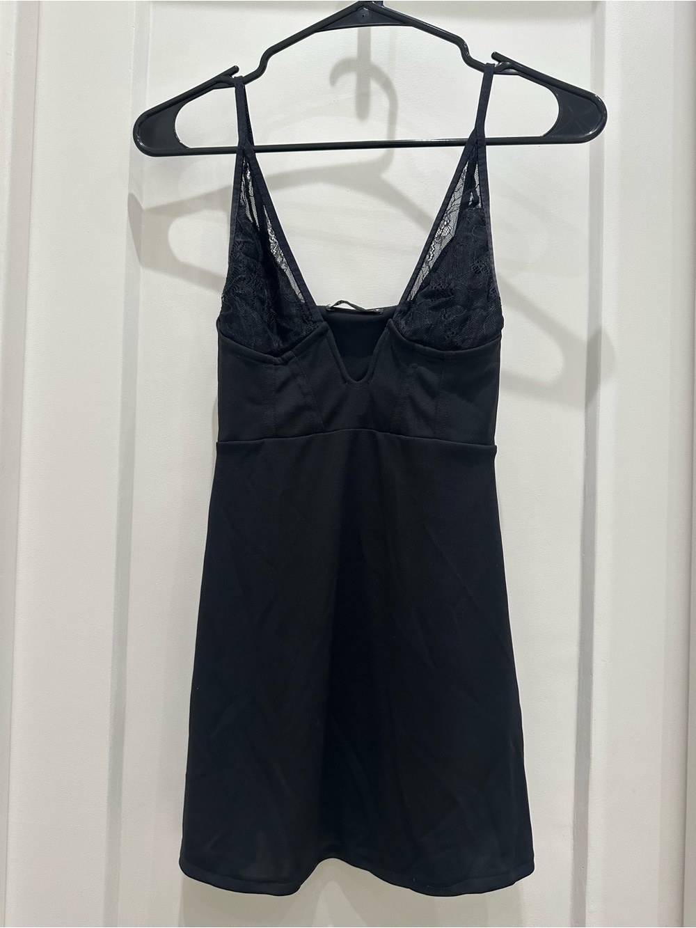Zara Black Lace-Trim Slip Dress